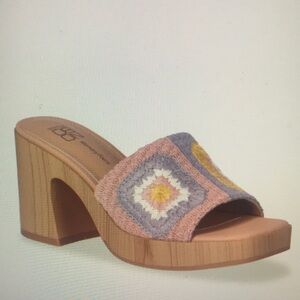 Crochet Heeled Slide Sandals